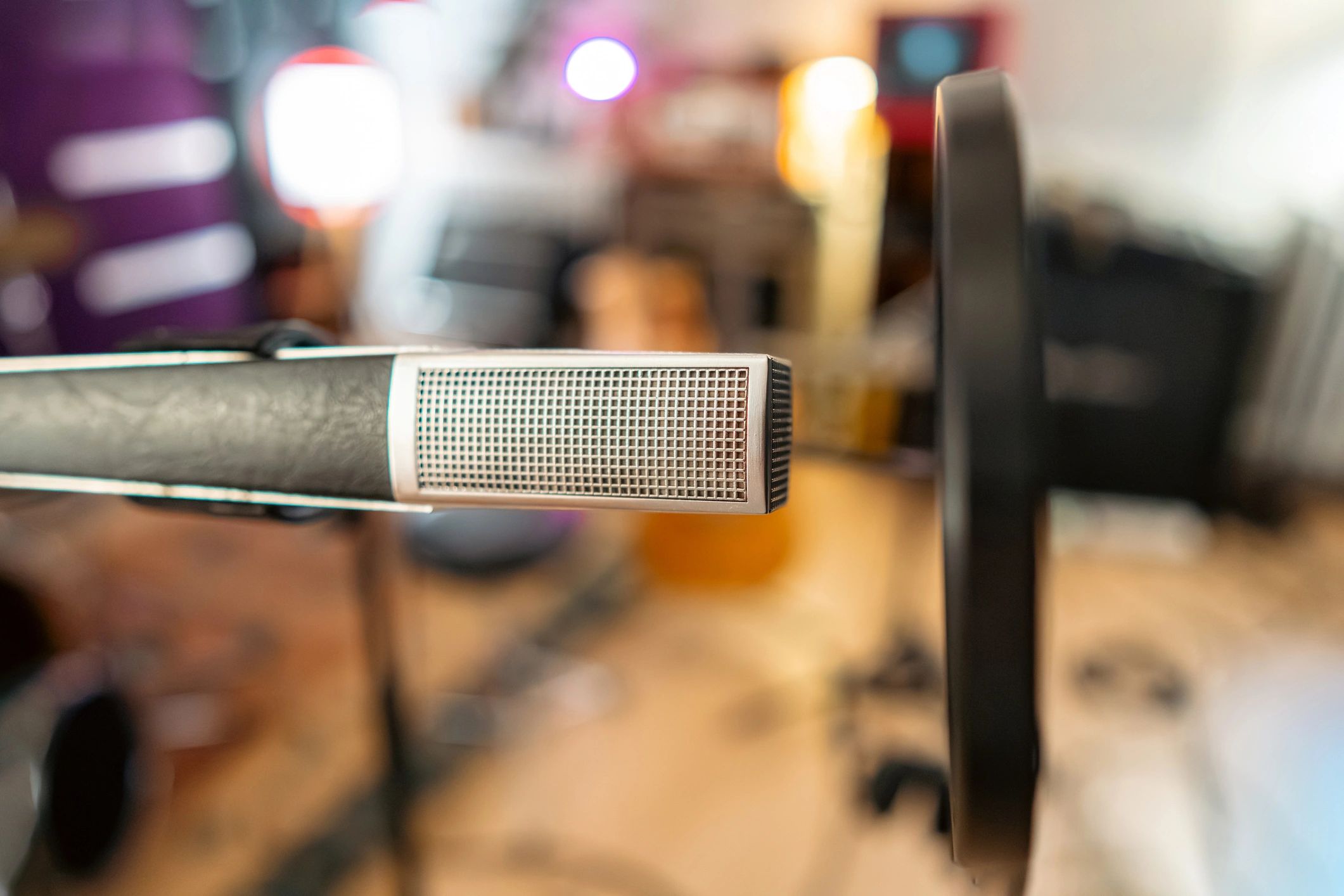 Microphone in a recording studio